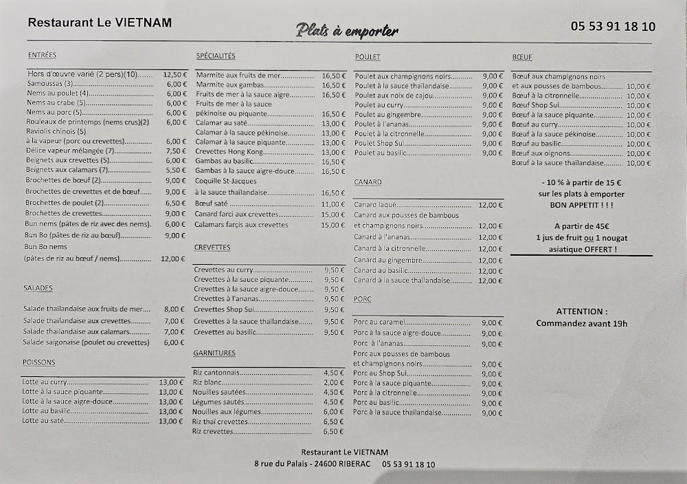 Le Vietnam - Menu Image 1